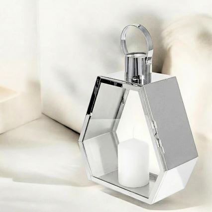 Декоративен фенер PALACE, 34 см, лъскав хром