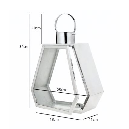 Декоративен фенер PALACE, 34 см, лъскав хром