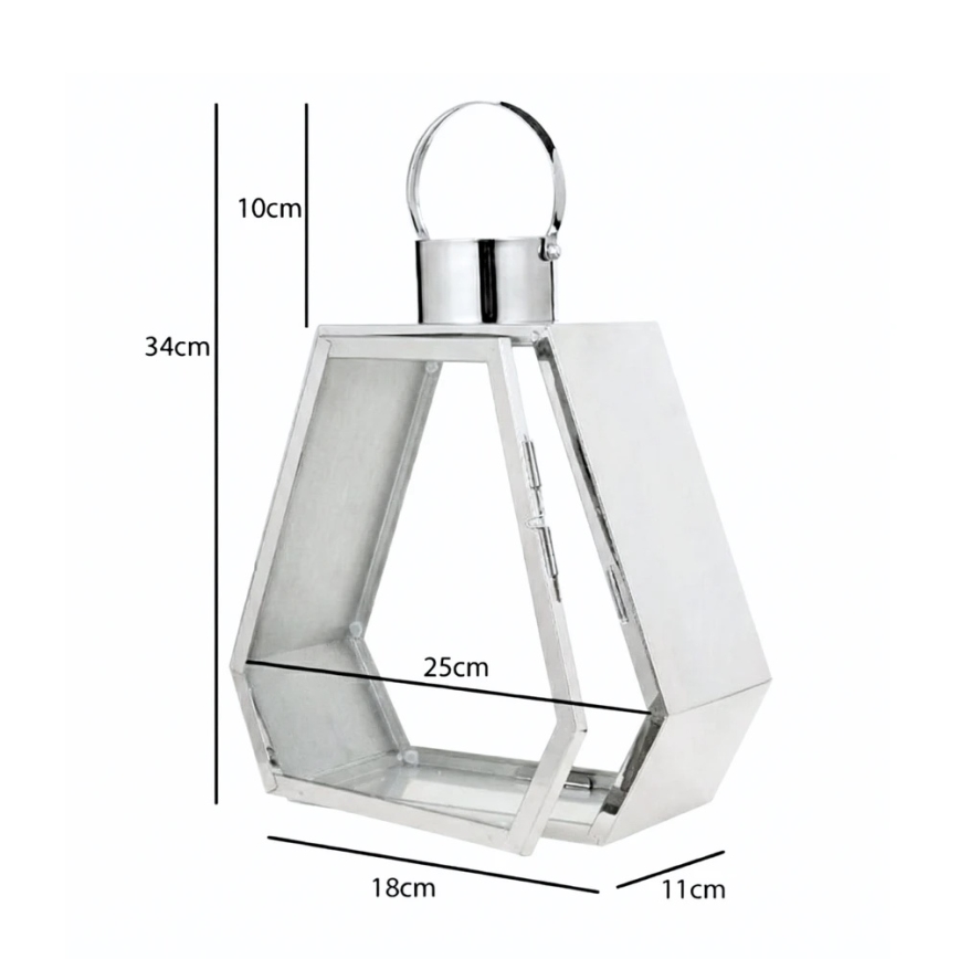 Декоративен фенер PALACE, 34 см, лъскав хром