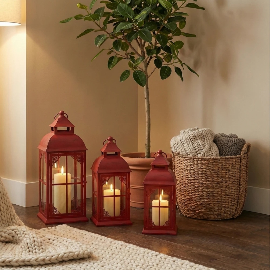 Декоративен фенер REDY 42 см червен