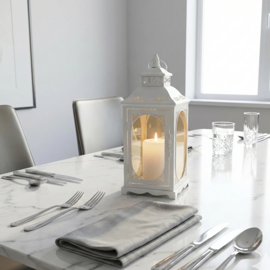 Декоративен фенер ROSEHILL 27,5 см, бял