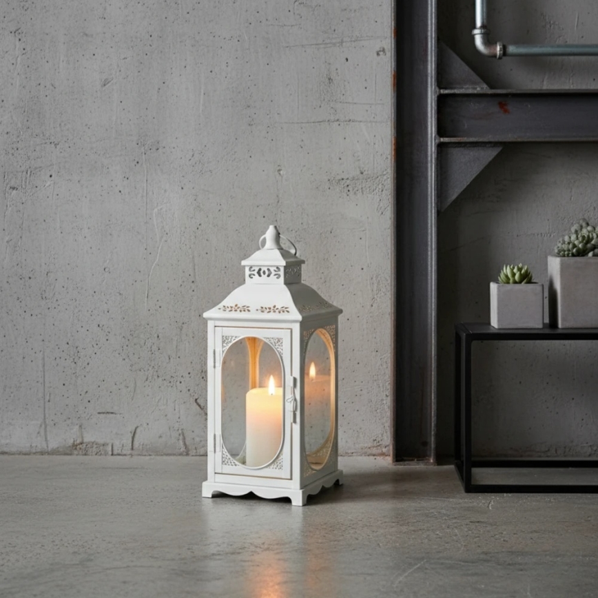 Декоративен фенер ROSEHILL, 40 см, бял
