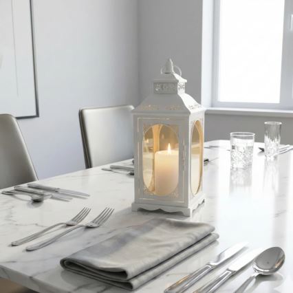 Декоративен фенер ROSEHILL, 40 см, бял