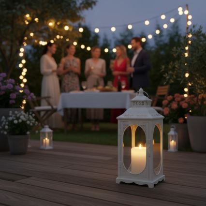 Декоративен фенер ROSEHILL, 40 см, бял