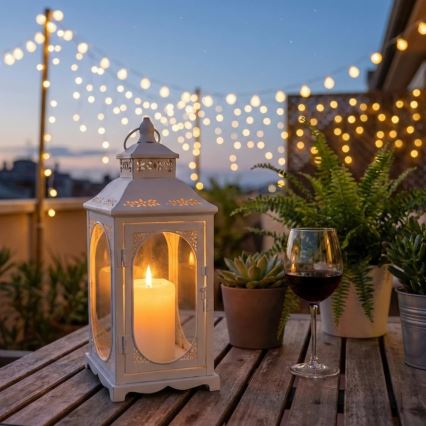 Декоративен фенер ROSEHILL 54,5 см бял