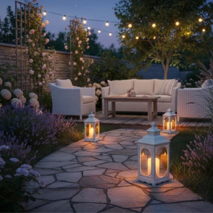 Декоративен фенер ROSEHILL 54,5 см бял