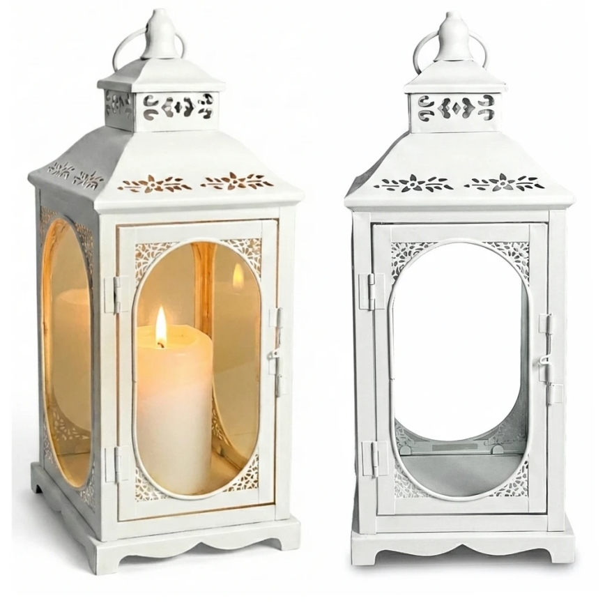 Декоративен фенер ROSEHILL 54,5 см бял