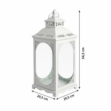 Декоративен фенер ROSEHILL 54,5 см бял