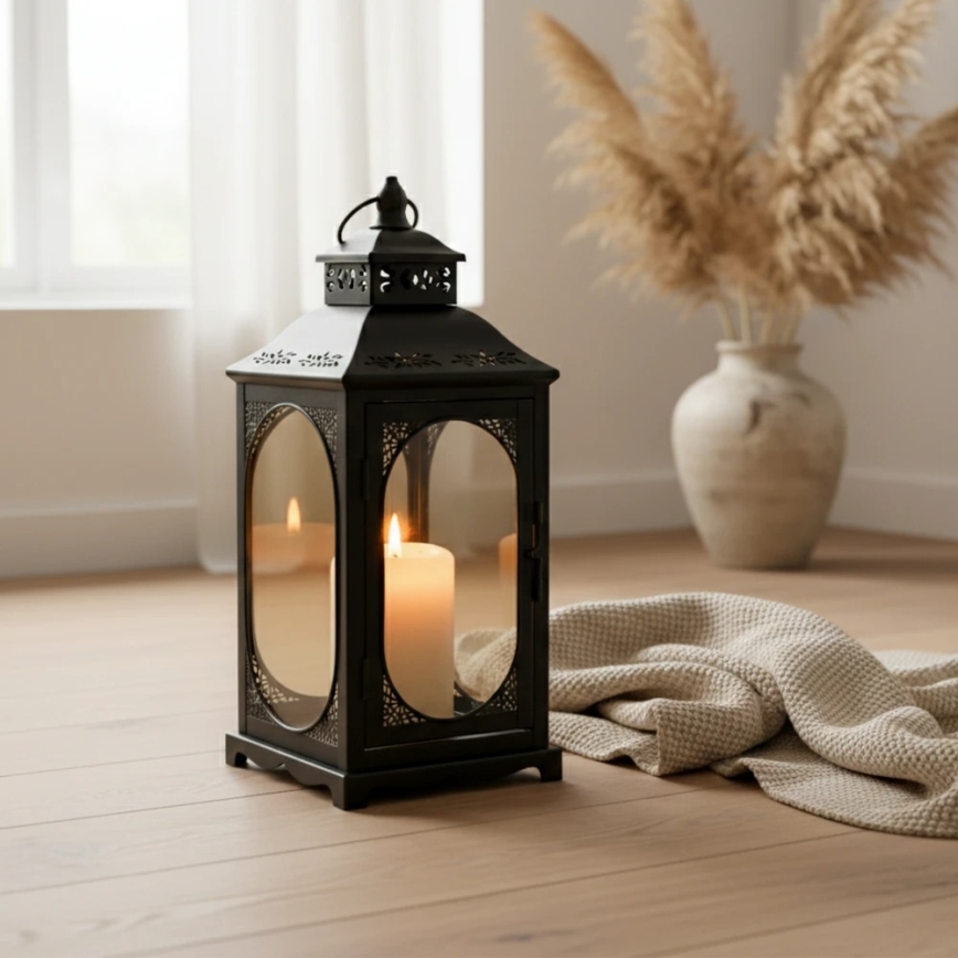 Декоративен фенер ROSEHILL 54,5 см черен