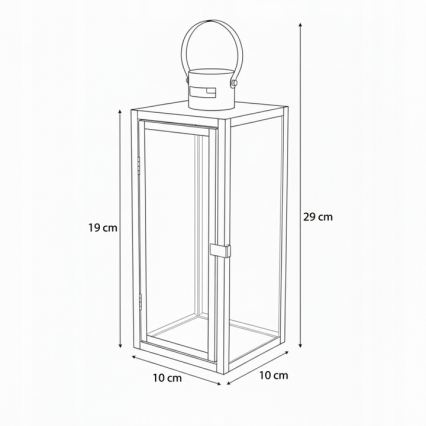 Декоративен фенер TOWER 29 см черен
