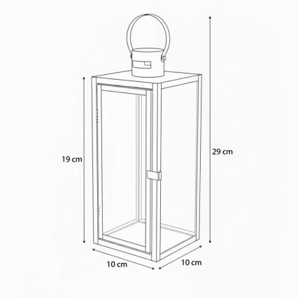 Декоративен фенер TOWER 29 см лъскав хром