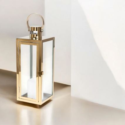 Декоративен фенер TOWER 29 см златист