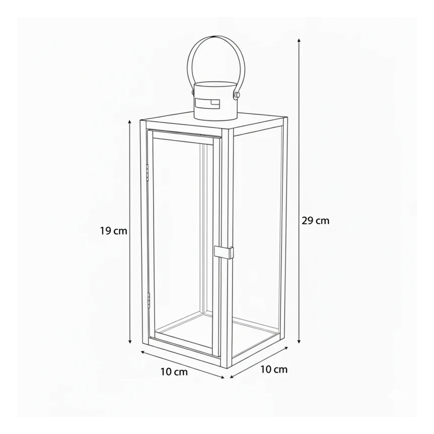 Декоративен фенер TOWER 29 см златист