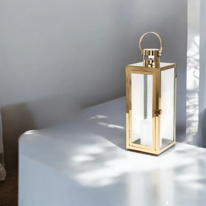 Декоративен фенер TOWER 38 см златист