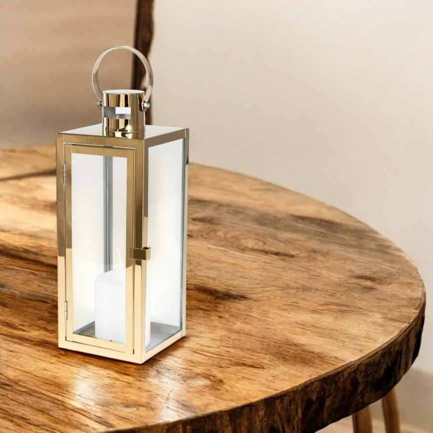 Декоративен фенер TOWER 38 см златист