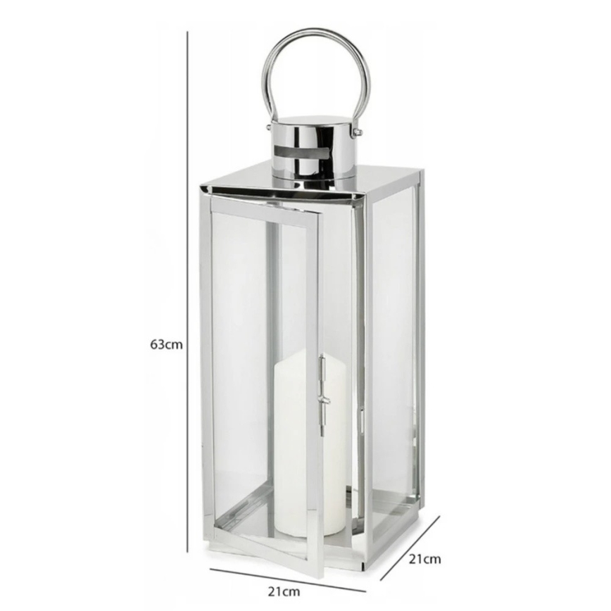 Декоративен фенер TOWER, 63 cm, гланцов хром