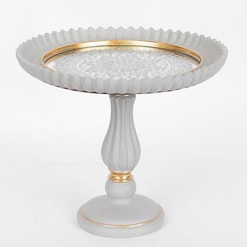 Декоративен поднос Ø 23,5 см, сив/златист