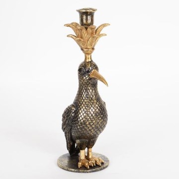 Декоративен свещник 32,5x15,5x11 см черен/златист