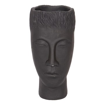Декоративна ваза 25x14x12,5 см черна/цимент