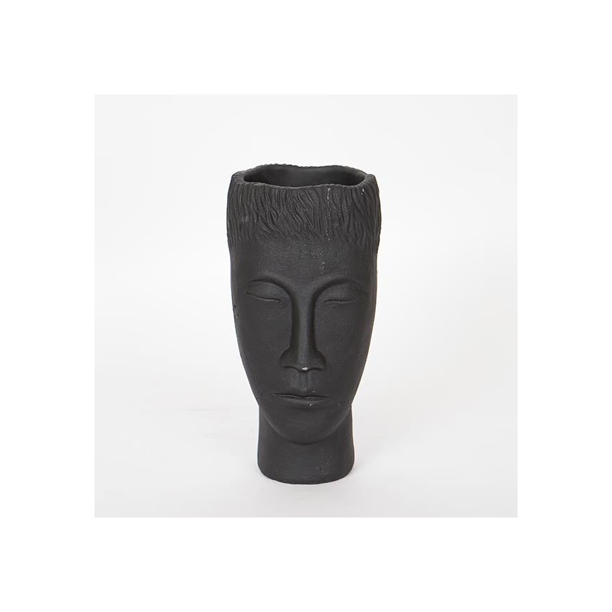 Декоративна ваза 25x14x12,5 см черна/цимент