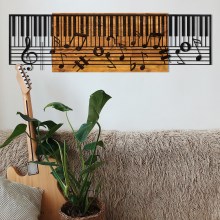 Декорация за стена 100x30 см пиано дърво/метал