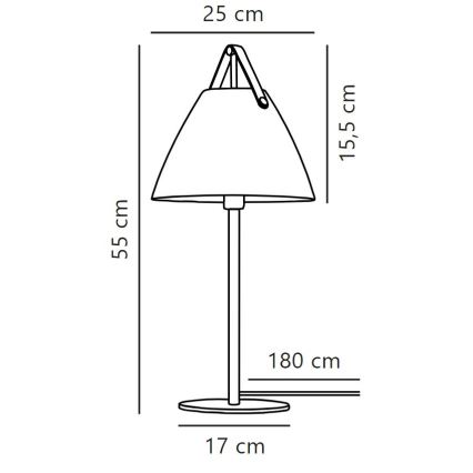 DFTP by Nordlux - Настолна лампа STRAP 1xE27/40W/230V черен