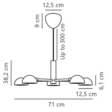 DFTP by Nordlux - Пендел NOMI 5xE14/8W/230V черен