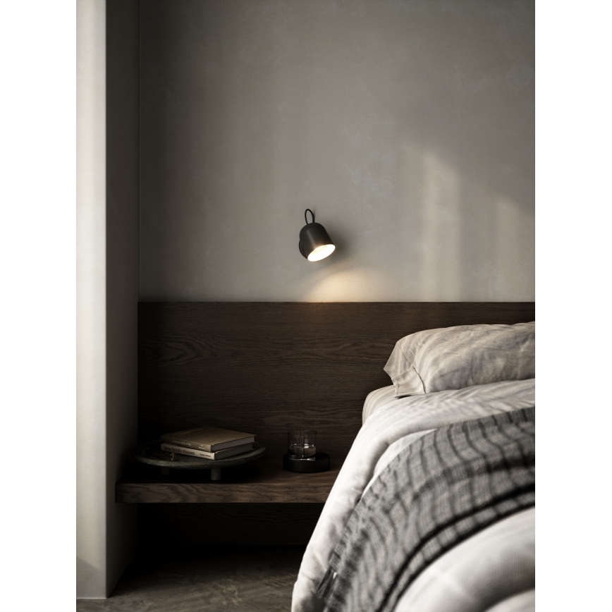 DFTP by Nordlux - Спот аплик с USB port ANGLE 1xGU10/25W/230V черен