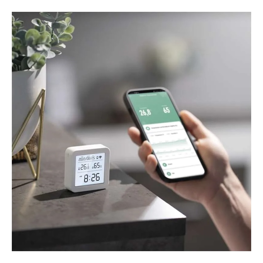 Дигитален смарт термометър GoSmart 3xAAA Tuya бял