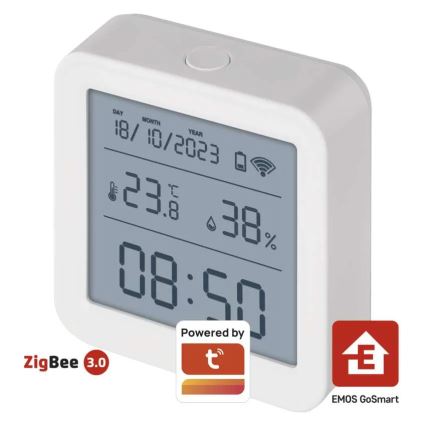 Дигитален смарт термометър GoSmart 3xAAA Tuya бял