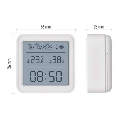Дигитален смарт термометър GoSmart 3xAAA Tuya бял
