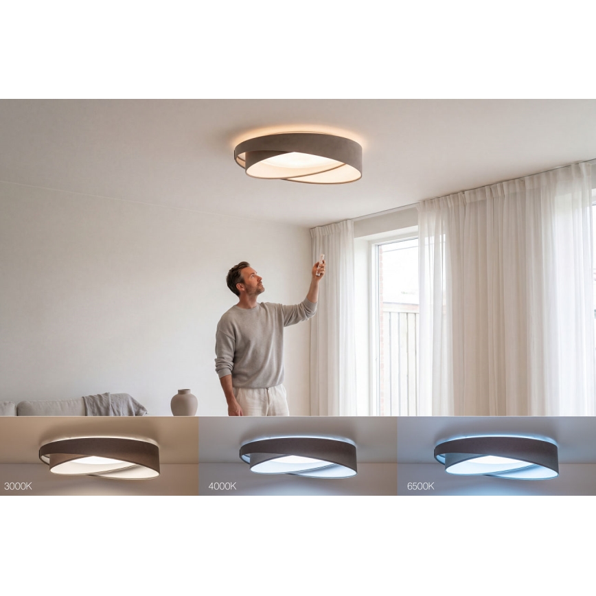 Димируемо LED таванно осветително тяло SMART GALAXY MODERN LED/24W/230V 3000-6500K Ø 55 см сиво/бяло + дистанционно управление