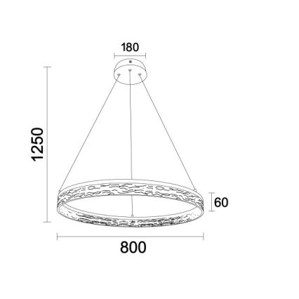 Димируем LED полилей на кабел ALIANZ LED/60W/230V 3000-6000K Ø 80 см + дистанционно управление