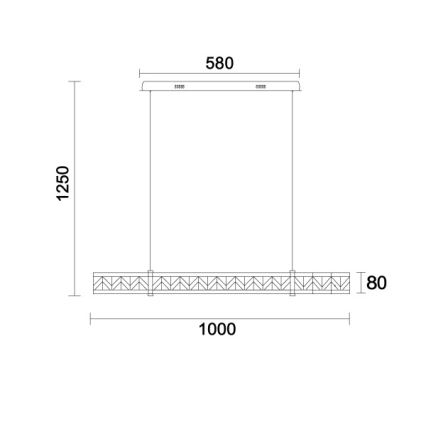 Кристален димируем полилей на кабел ENRIQUE LED/20W//230V 3000-6000K + дистанционно управление
