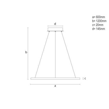 LED полилей на кабел с възможност за димиране LED/32W/230V 3000-6500K Ø 60 см + дистанционно управление