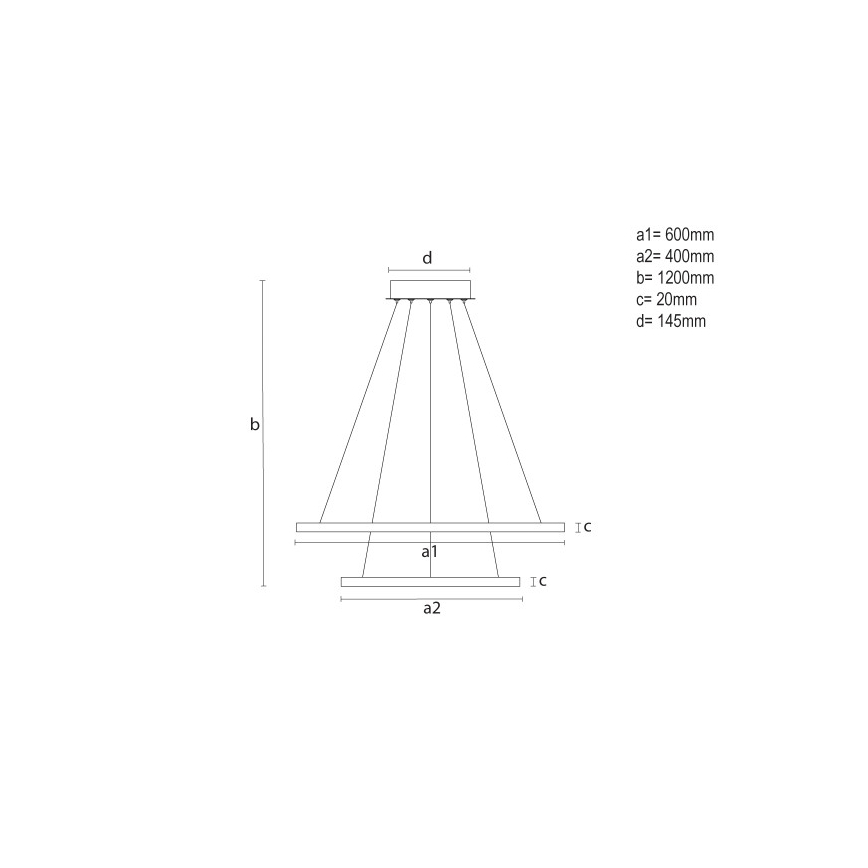 LED Димируем полилей на кабел LED/55W/230V 3000-6500K pr. 60 cm + дистанционно управление