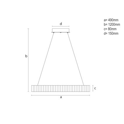 LED димируем полилей на кабел LED/75W/230V 3000-6500K Ø 49 cm + дистанционно управление