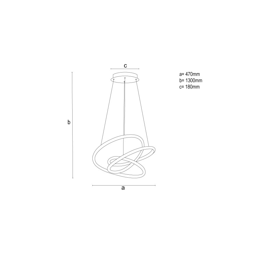 LED полилей с възможност за димиране, на кабел, LED/90W/230V 3000-6500K, диаметър 47 см + дистанционно управление