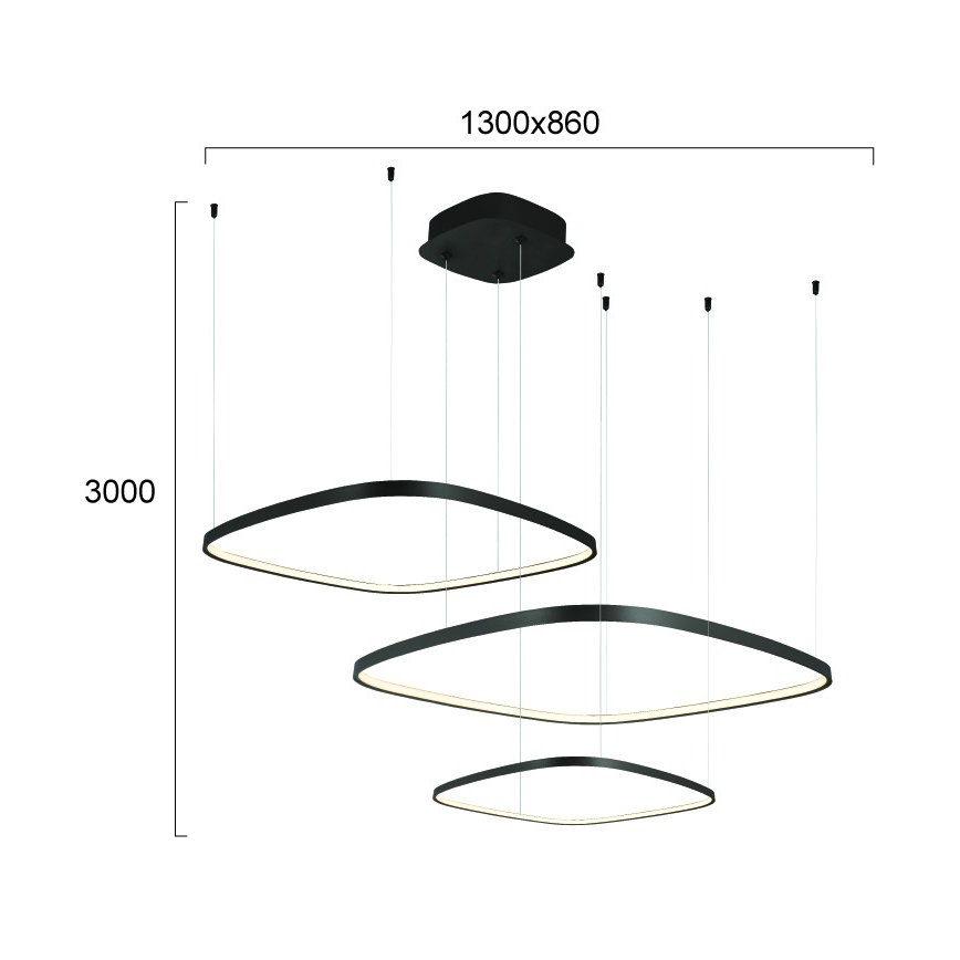 Димируем LED полилей на кабел LORENZO LED/70W/230V 3000/4000/6000K черен + дистанционно управление