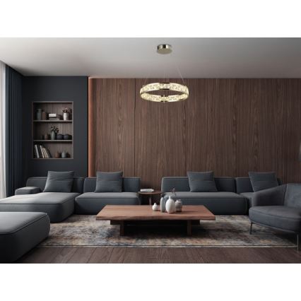 LED с възможност за димиране кристален полилей на кабел ENRIQUE LED/40W//230V 3000-6000K Ø 60 см + дистанционно управление