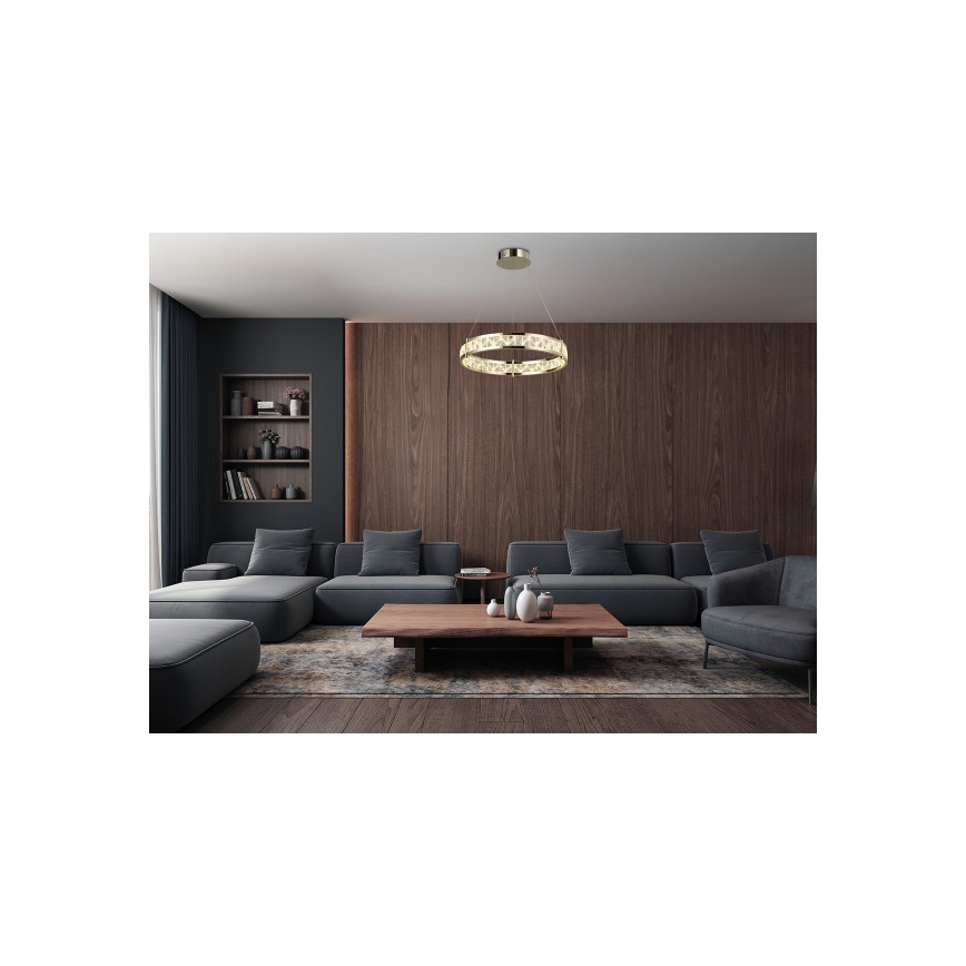 LED с възможност за димиране кристален полилей на кабел ENRIQUE LED/40W//230V 3000-6000K Ø 60 см + дистанционно управление