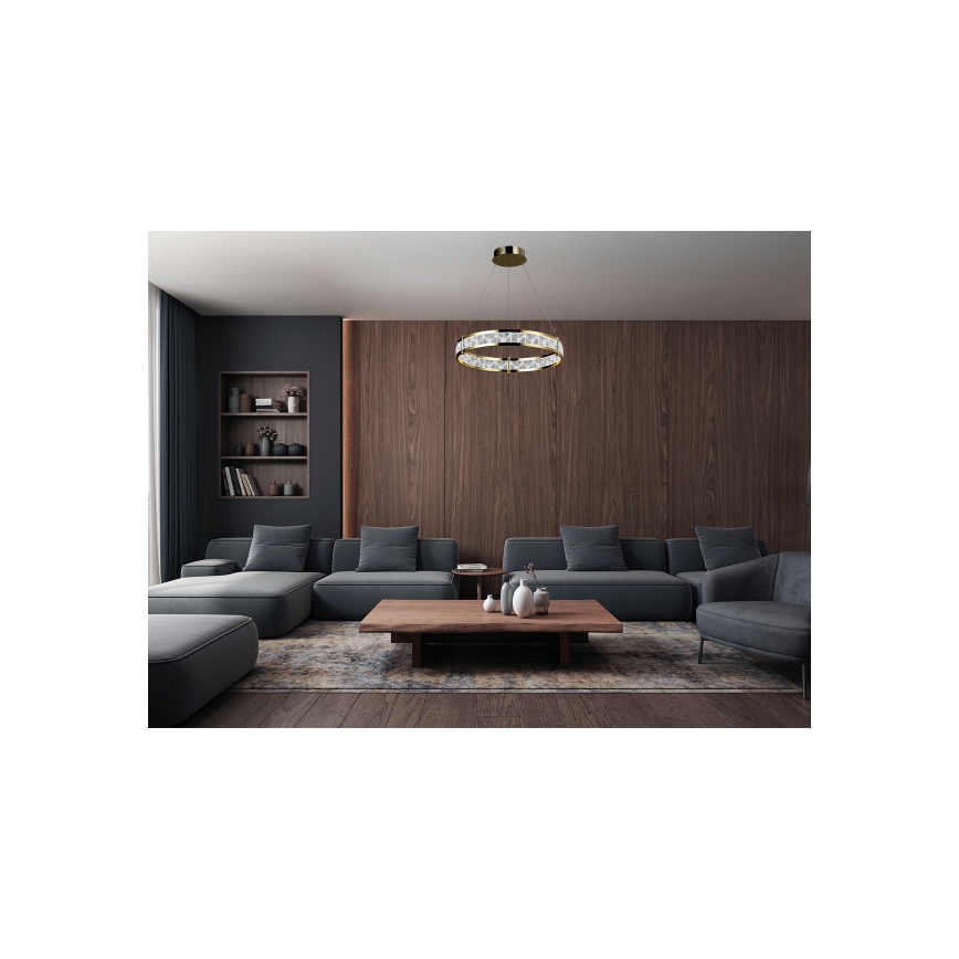 LED с възможност за димиране кристален полилей на кабел ENRIQUE LED/40W//230V 3000-6000K Ø 60 см + дистанционно управление