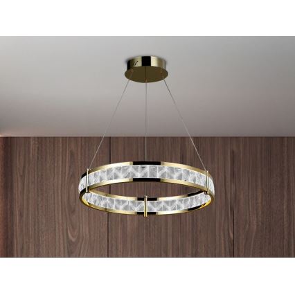 LED с възможност за димиране кристален полилей на кабел ENRIQUE LED/40W//230V 3000-6000K Ø 60 см + дистанционно управление
