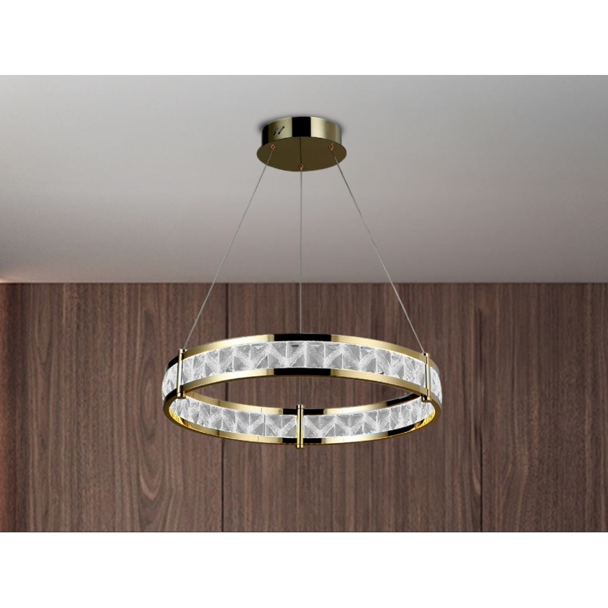 LED с възможност за димиране кристален полилей на кабел ENRIQUE LED/40W//230V 3000-6000K Ø 60 см + дистанционно управление