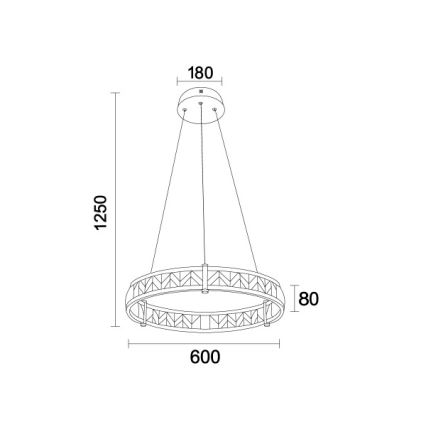 LED с възможност за димиране кристален полилей на кабел ENRIQUE LED/40W//230V 3000-6000K Ø 60 см + дистанционно управление