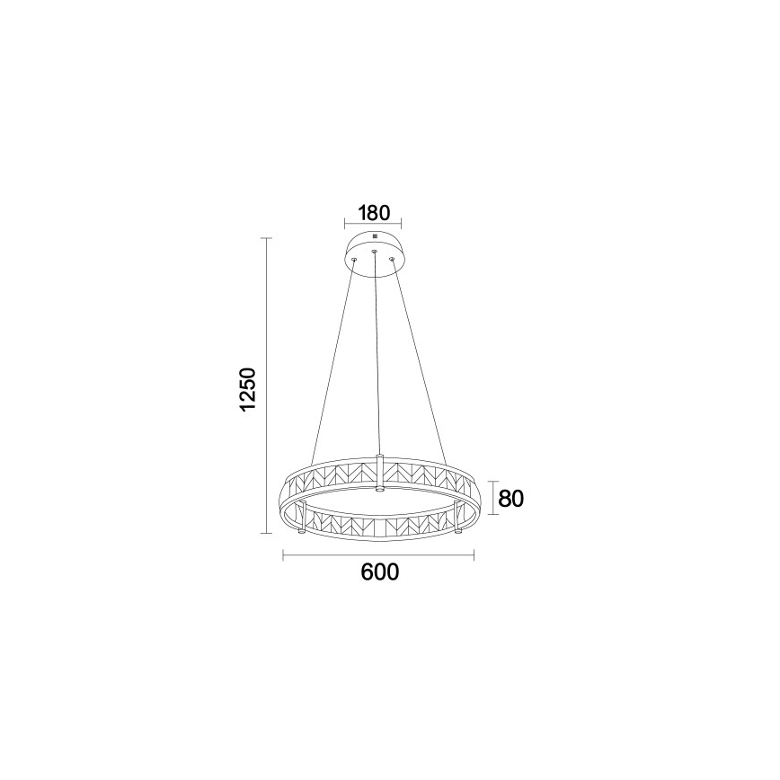 LED с възможност за димиране кристален полилей на кабел ENRIQUE LED/40W//230V 3000-6000K Ø 60 см + дистанционно управление
