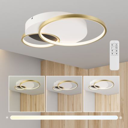 Димируем плафон BENITO LED/31W/230V 3000-6500K бял/златист