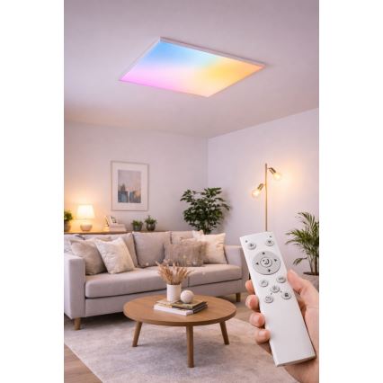 LED RGBW димируем повърхностно монтиран панел LED/24W/230V 2700-6500K бял + дистанционно управление