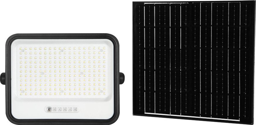 Димируем соларен LED прожектор LED/400W/3,2V 2000-8000K IP65 20000 mAh черен + дистанционно управление