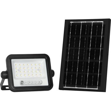 Димируем соларен LED прожектор LED/50W/3,2V 2000-8000K IP65 3800 mAh черен + дистанционно управление